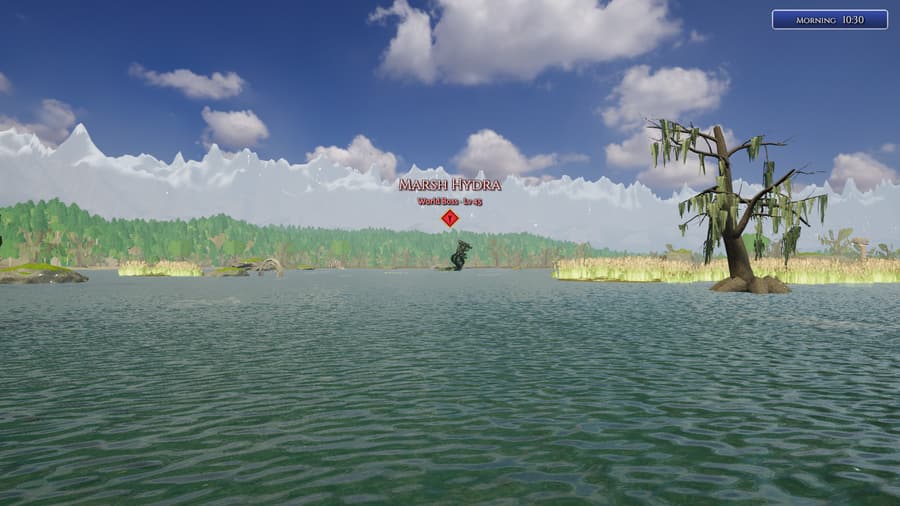 The Marsh Hydra's marker over the water of its lair